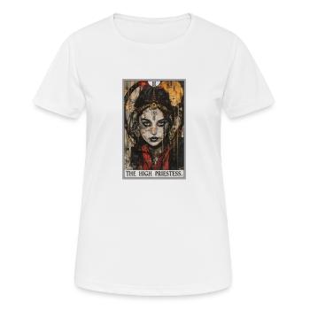 Carte de tarot La Grande Prêtresse La Grande Prêtresse - T-shirt respirant Femme - blanc - Devant - AI Model Female 172 dark (172cm)