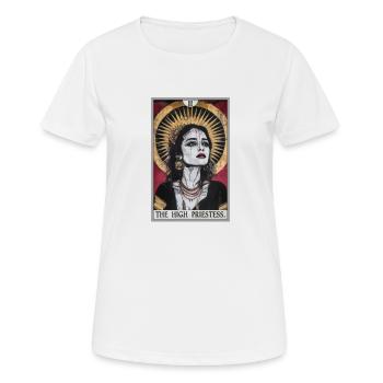Carte de tarot La Grande Prêtresse La Grande Prêtresse - T-shirt respirant Femme - blanc - Devant - AI Model Female 172 dark (172cm)