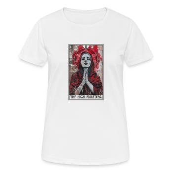 Carte de tarot La Grande Prêtresse La Grande Prêtresse - T-shirt respirant Femme - blanc - Devant - AI Model Female 172 dark (172cm)