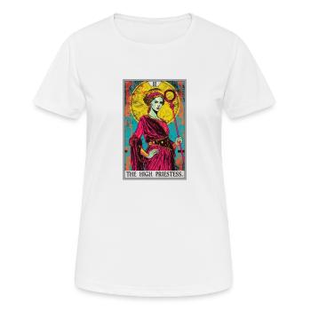 Carte de tarot La Grande Prêtresse La Grande Prêtresse - T-shirt respirant Femme - blanc - Devant - AI Model Female 172 dark (172cm)