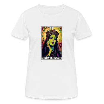 Carte de tarot La Grande Prêtresse La Grande Prêtresse - T-shirt respirant Femme - blanc - Devant - AI Model Female 172 dark (172cm)