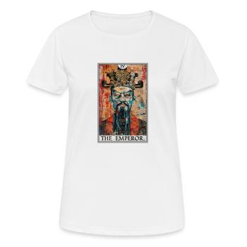 Carte de tarot L’Empereur Le Souverain - T-shirt respirant Femme - blanc - Devant - AI Model Female 172 dark (172cm)