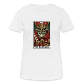 Carte de tarot L’Empereur Le Souverain - T-shirt respirant Femme - blanc - Devant - AI Model Female 172 dark (172cm)