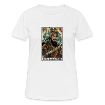 Carte de tarot L’Empereur Le Souverain - T-shirt respirant Femme - blanc - Devant - AI Model Female 172 dark (172cm)