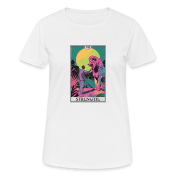 Tarotkarten Tarotkarte Strength Kraft - Frauen T-Shirt atmungsaktiv - Weiß - Vorne - AI Model Female 172 dark (172cm)