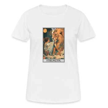Tarotkarten Tarotkarte Strength Kraft - Frauen T-Shirt atmungsaktiv - Weiß - Vorne - AI Model Female 172 dark (172cm)