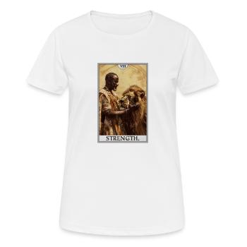 Tarotkarten Tarotkarte Strength Kraft - Frauen T-Shirt atmungsaktiv - Weiß - Vorne - AI Model Female 172 dark (172cm)