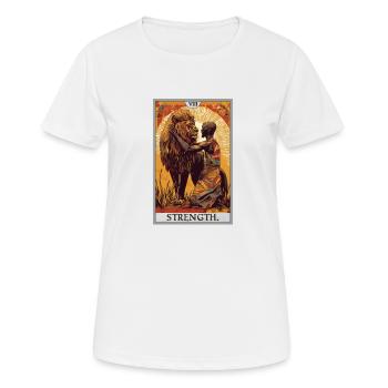 Tarotkarten Tarotkarte Strength Kraft - Frauen T-Shirt atmungsaktiv - Weiß - Vorne - AI Model Female 172 dark (172cm)