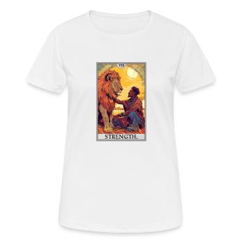 Tarotkarten Tarotkarte Strength Kraft - Frauen T-Shirt atmungsaktiv - Weiß - Vorne - AI Model Female 172 dark (172cm)