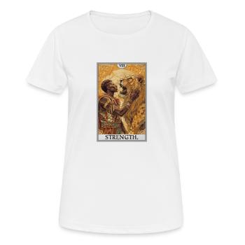 Tarotkarten Tarotkarte Strength Kraft - Frauen T-Shirt atmungsaktiv - Weiß - Vorne - AI Model Female 172 dark (172cm)