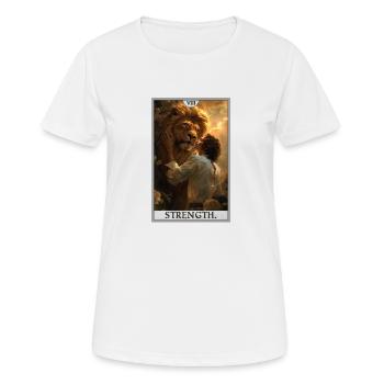 Tarotkarten Tarotkarte Strength Kraft - Frauen T-Shirt atmungsaktiv - Weiß - Vorne - AI Model Female 172 dark (172cm)
