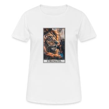 Tarotkarten Tarotkarte Strength Kraft - Frauen T-Shirt atmungsaktiv - Weiß - Vorne - AI Model Female 172 dark (172cm)