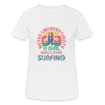 Surfer girl - Women's Breathable T-Shirt - white - Front - AI Model Female 172 dark (172cm)