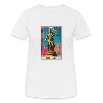 Tarot Cards Tarot Card Justice Justice - Women's Breathable T-Shirt - white - Front - AI Model Female 172 dark (172cm)