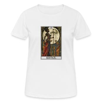 Tarot Cards Tarot Card Justice Justice - Women's Breathable T-Shirt - white - Front - AI Model Female 172 dark (172cm)