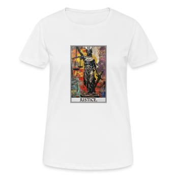 Tarot Cards Tarot Card Justice Justice - Women's Breathable T-Shirt - white - Front - AI Model Female 172 dark (172cm)