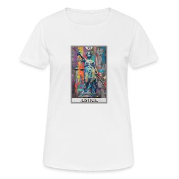 Tarot Cards Tarot Card Justice Justice - Women's Breathable T-Shirt - white - Front - AI Model Female 172 dark (172cm)