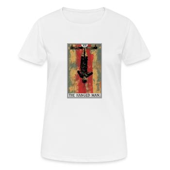 Carte de tarot Carte de tarot Le pendu - T-shirt respirant Femme - blanc - Devant - AI Model Female 172 dark (172cm)