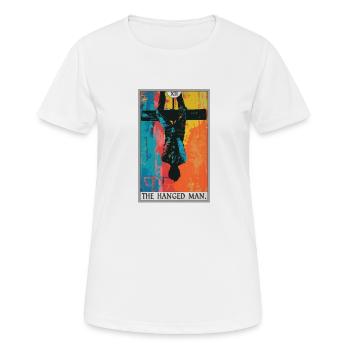 Carte de tarot Carte de tarot Le pendu - T-shirt respirant Femme - blanc - Devant - AI Model Female 172 dark (172cm)