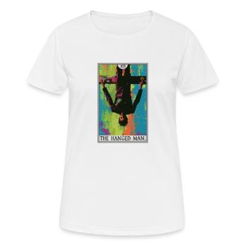 Carte de tarot Carte de tarot Le pendu - T-shirt respirant Femme - blanc - Devant - AI Model Female 172 dark (172cm)
