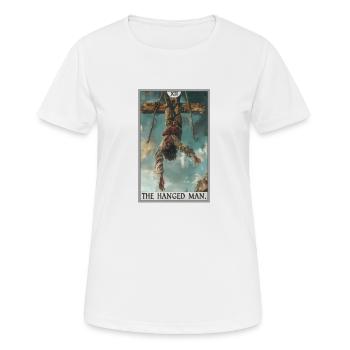 Carte de tarot Carte de tarot Le pendu - T-shirt respirant Femme - blanc - Devant - AI Model Female 172 dark (172cm)