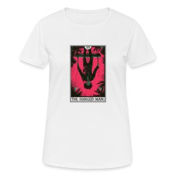 Carte de tarot Carte de tarot Le pendu - T-shirt respirant Femme - blanc - Devant - AI Model Female 172 dark (172cm)