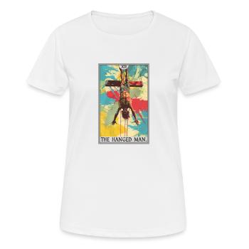 Carte de tarot Carte de tarot Le pendu - T-shirt respirant Femme - blanc - Devant - AI Model Female 172 dark (172cm)