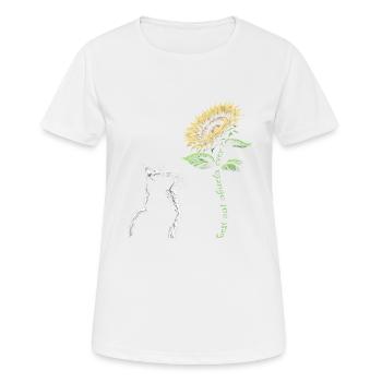 Best Cat Abuela Ever - Frauen T-Shirt atmungsaktiv - Weiß - Vorne - AI Model Female 172 dark (172cm)