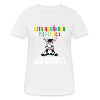Kita Abgänger 2024 Einschulung 2024 - Frauen T-Shirt atmungsaktiv - Weiß - Vorne - AI Model Female 172 dark (172cm)