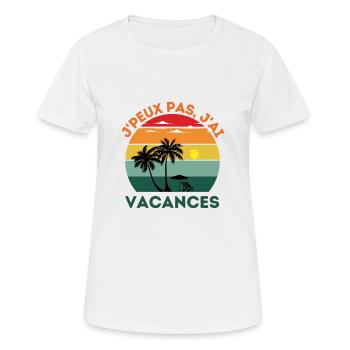 Je ne peux pas j ai vacances d été - T-shirt respirant Femme - blanc - Devant - AI Model Female 172 dark (172cm)