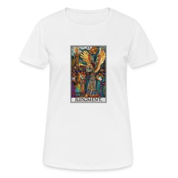 Tarotkarten Tarotkarte 20 Judgment Gericht - Frauen T-Shirt atmungsaktiv - Weiß - Vorne - AI Model Female 172 dark (172cm)