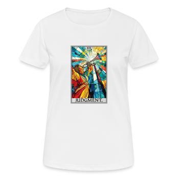Cartes de tarot Carte de tarot 20 Tribunal de jugement - T-shirt respirant Femme - blanc - Devant - AI Model Female 172 dark (172cm)