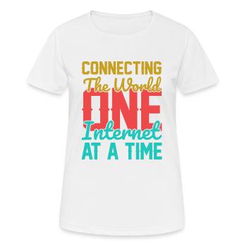 Connecting the World - Frauen T-Shirt atmungsaktiv - Weiß - Vorne - AI Model Female 172 dark (172cm)