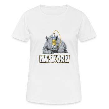 Naskorn Nashorn mit Korn - Frauen T-Shirt atmungsaktiv - Weiß - Vorne - AI Model Female 172 dark (172cm)