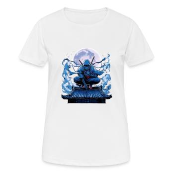 Mysteriöser Ninja-Krieger bei Vollmond für einen - Frauen T-Shirt atmungsaktiv - Weiß - Vorne - AI Model Female 172 dark (172cm)