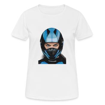 Motorradfahrerin Motorrad Frau - Frauen T-Shirt atmungsaktiv - Weiß - Vorne - AI Model Female 172 dark (172cm)