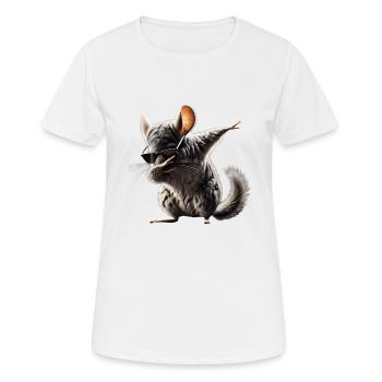 Dabbing Chinchilla Tier Tierliebhaber Cool Dab - Frauen T-Shirt atmungsaktiv - Weiß - Vorne - AI Model Female 172 dark (172cm)