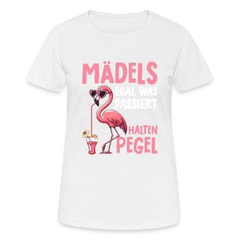 Mädels Egal Was Passiert Pegel Halten - Frauen T-Shirt atmungsaktiv - Weiß - Vorne - AI Model Female 172 dark (172cm)