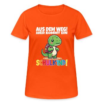 Écolier 2024 entrant à l'école - T-shirt respirant Femme - orange néon - Devant - AI Model Female 172 dark (172cm)