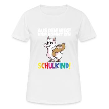 Écolier 2024 entrant à l'école - T-shirt respirant Femme - blanc - Devant - AI Model Female 172 dark (172cm)