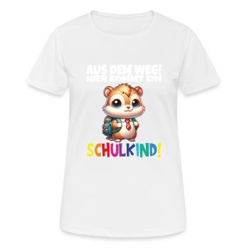 Écolier 2024 entrant à l'école - T-shirt respirant Femme - blanc - Devant - AI Model Female 172 dark (172cm)