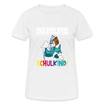 Écolier 2024 entrant à l'école - T-shirt respirant Femme - blanc - Devant - AI Model Female 172 dark (172cm)
