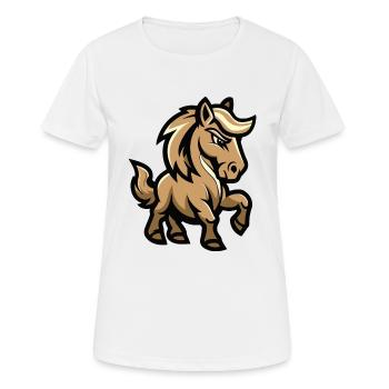 Horse Comic - Women's Breathable T-Shirt - white - Front - AI Model Female 172 dark (172cm)