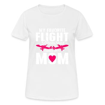 Hôtesse de l’air Hôtesse de l’air Hôtesse de l’air - T-shirt respirant Femme - blanc - Devant - AI Model Female 172 dark (172cm)