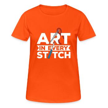 Embroidery Beading Embroidery Pattern Cross Stitch - Women's Breathable T-Shirt - neon orange - Front - AI Model Female 172 dark (172cm)
