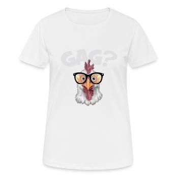Lustige Henne mit Sonnenrbrille GAG - Frauen T-Shirt atmungsaktiv - Weiß - Vorne - AI Model Female 172 dark (172cm)