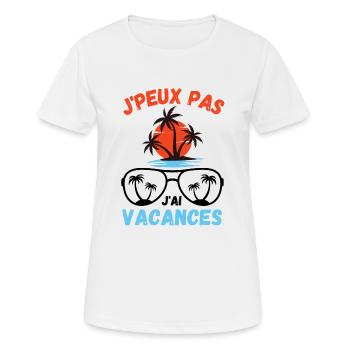 Vacances d été palmiers plage - T-shirt respirant Femme - blanc - Devant - AI Model Female 172 dark (172cm)