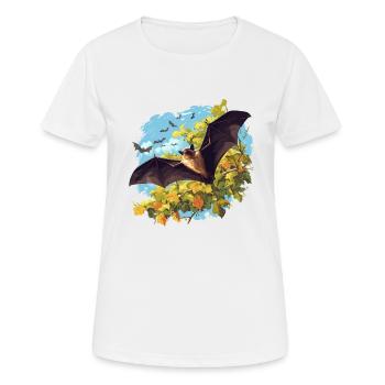 Chauve-souris Chauve-souris - T-shirt respirant Femme - blanc - Devant - AI Model Female 172 dark (172cm)