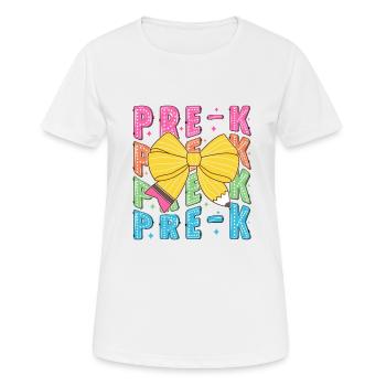 Retro Coquette Pre-K Teacher Student Funny Back To - Women's Breathable T-Shirt - white - Front - AI Model Female 172 dark (172cm)
