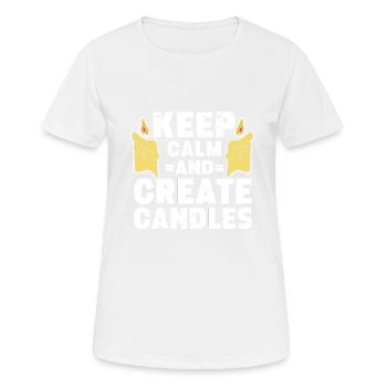 Fabricant de bougies Fabrication de bougies - T-shirt respirant Femme - blanc - Devant - AI Model Female 172 dark (172cm)